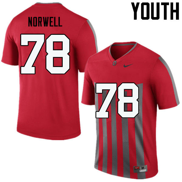 Youth Ohio State Buckeyes #78 Andrew Norwell Throwback Game College Stitched Football Jersey 23YG042DF